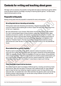 Contexts for writing and teaching about genre